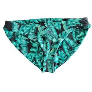 Fused Hawaii Hapuna Tropical State Of Mind Green Black Bikini Bottom Women Sz L